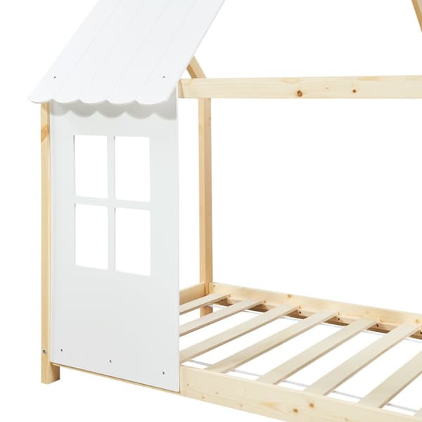 Juniorsäng Tostedt 200x90 cm furu vit trä [en.casa]