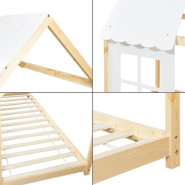 Juniorsäng Tostedt 200x90 cm furu vit trä [en.casa]