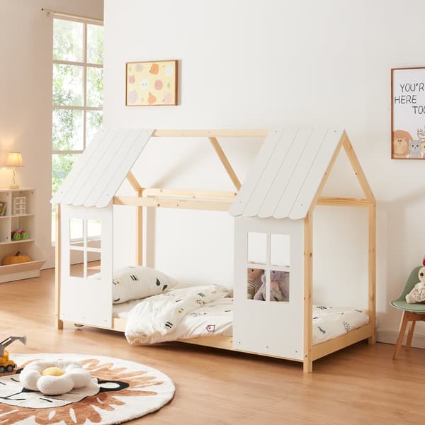 Juniorsäng Tostedt 200x90 cm furu vit trä [en.casa]