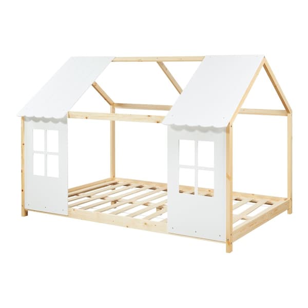 Juniorsäng Tostedt 200x120 cm furu vit trä [en.casa]