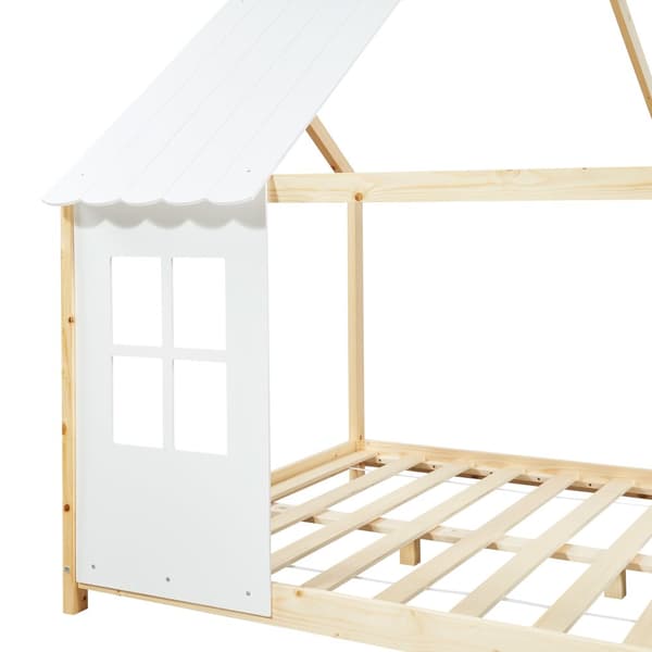 Juniorsäng Tostedt 200x120 cm furu vit trä [en.casa]