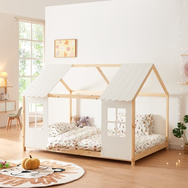 Juniorsäng Tostedt 200x120 cm furu vit trä [en.casa]