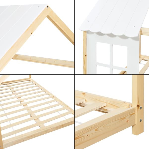 Juniorsäng Tostedt 200x140 cm furu vit trä [en.casa]