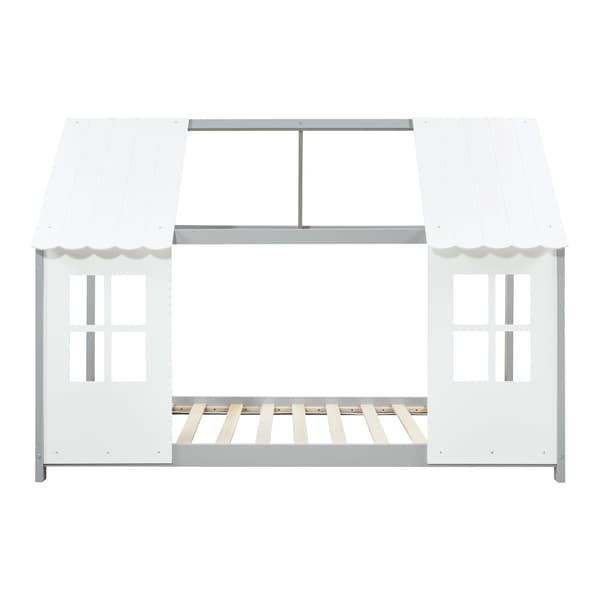 Juniorsäng Tostedt 200x90 cm furu vit grå [en.casa]