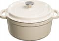 Miniatyrbilde 1 av 2: Cast iron pot Grand Feu, minimalist design "Casserole" with lid, 4.7l, white