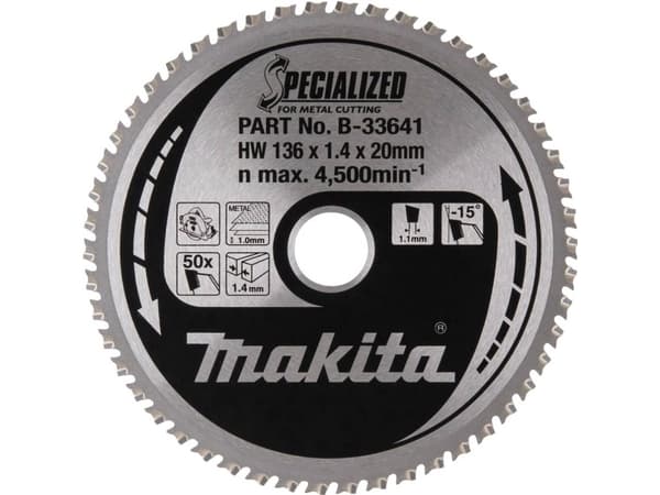 Makita Specialized, Metalli, 13,6 cm, 2 cm, 4500 RPM, 1,4 mm, Makita