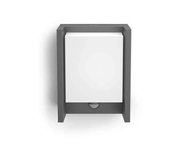Philips myGarden 1646193P3, Väggbelysning för utomhusbruk, Antracit, Vit, Gjuten aluminium, IP44, II, Ytmonterad