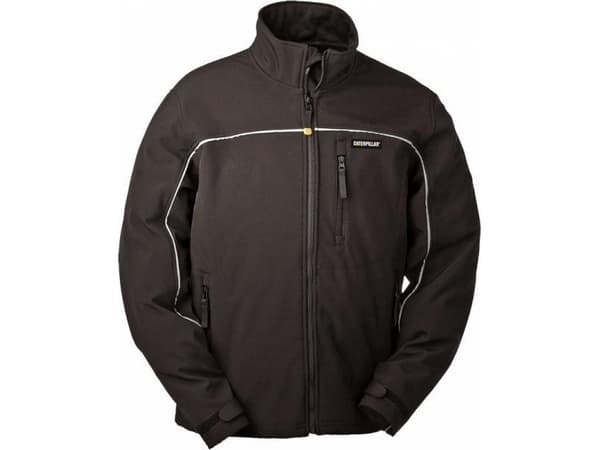 CAT Soft Shell, Hankjønn, Voksen, Vanlig passform, Glidelås, Polyester, Spandex, Sort