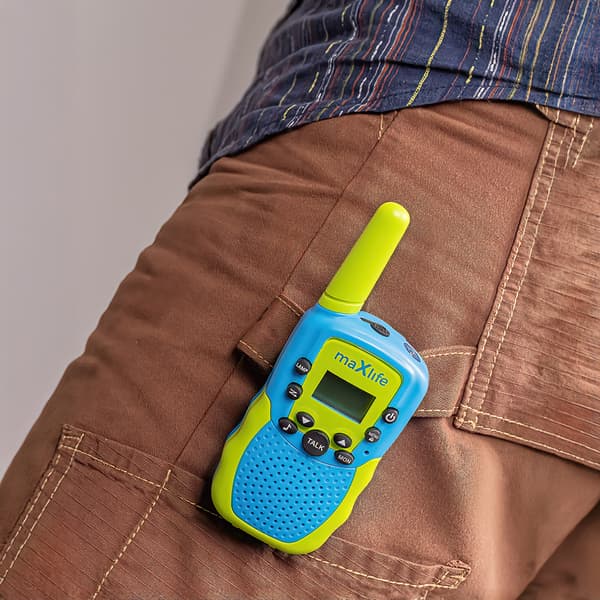 Maxlife MXWT-200 Walkie-Talkie-sett med ergonomisk design og rekkevidde på opptil 3 km - Grønn/Blå