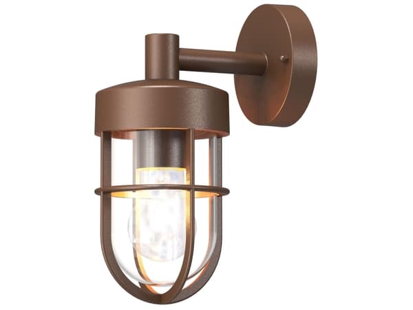 Jimmy Vegglampe E27 stikkontakt IP44 Corten