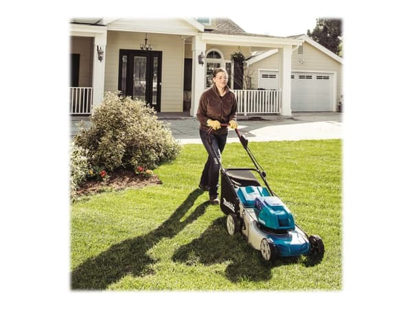 Makita Twin DLM460PT2 - Gressklipper - trådløs - 18 V - 5 Ah - 2 batterier - 2500-3300 rpm - 46 cm - 25.3 kg