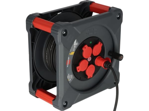 Brennenstuhl 9201330110, Svart, Röd, Plast, 5 AC-utgångar, Typ E/F, Rak, 33 m