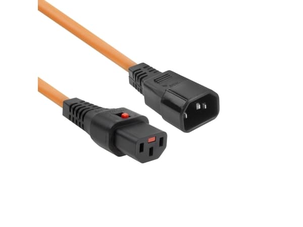 ACT Powercord C13 IEC Lock - C14 orange 2 m, PC940