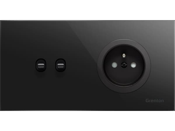 Lizdas tipas F SOCKET+SWITCH juodas Grenton