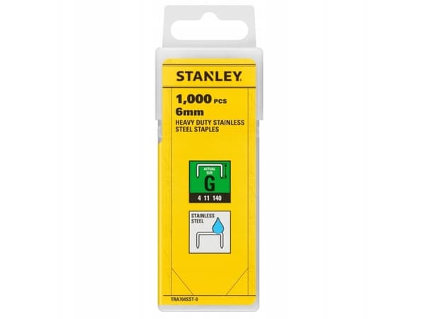 STANLEY Klammer G 6mm 1000 HÅLLBARA, RUSTFRIT STÅL