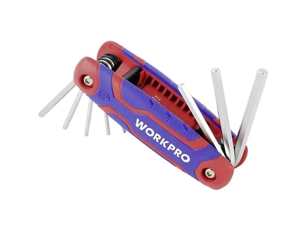 WorkPro WP222019 Sexkantsnyckel 1,5 mm, 2,0 mm, 2,5 mm, 3,0 mm, 4,0 mm, 5,0 mm, 6,0 mm, 8,0 mm