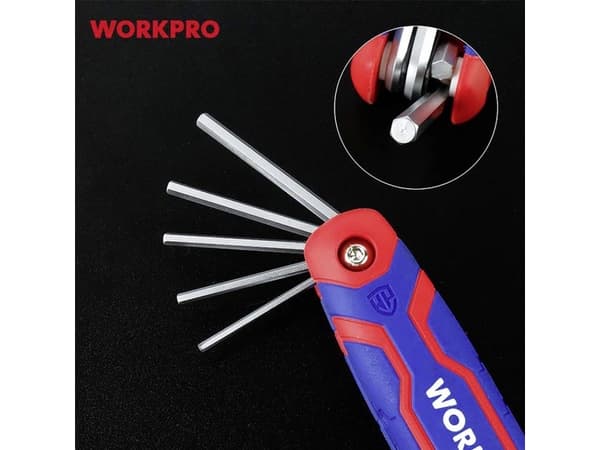 WorkPro WP222019 Sexkantsnyckel 1,5 mm, 2,0 mm, 2,5 mm, 3,0 mm, 4,0 mm, 5,0 mm, 6,0 mm, 8,0 mm