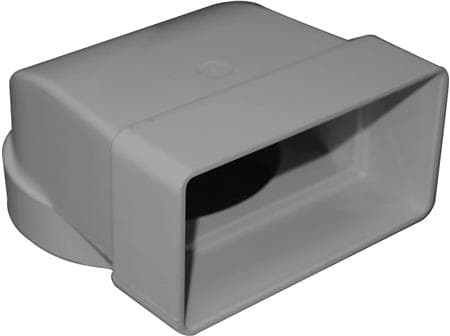 Fresh plastsystem Rekt. 90° plastbøjning 204x60 mm til Ø100 mm, grå.