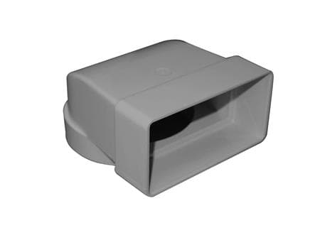 Färskplastsystem Rect. 90° böj 204x60 mm till Ø125 mm.