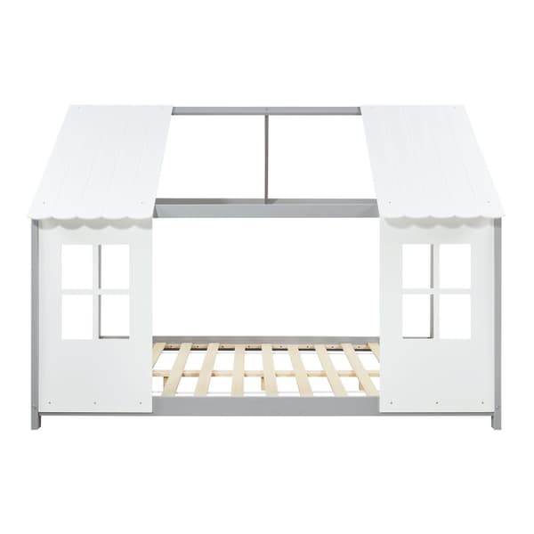 Juniorsäng Tostedt 200x140 cm furu vit grå [en.casa]