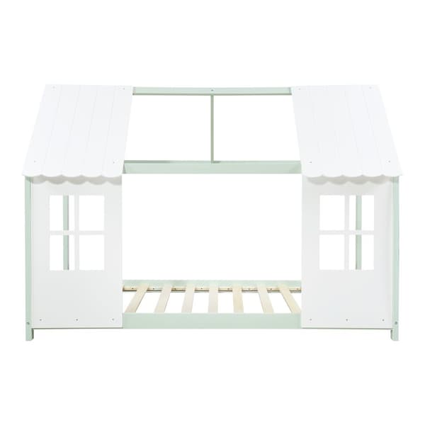 Juniorsäng Tostedt 200x90 cm furu vit mintfärg [en.casa]