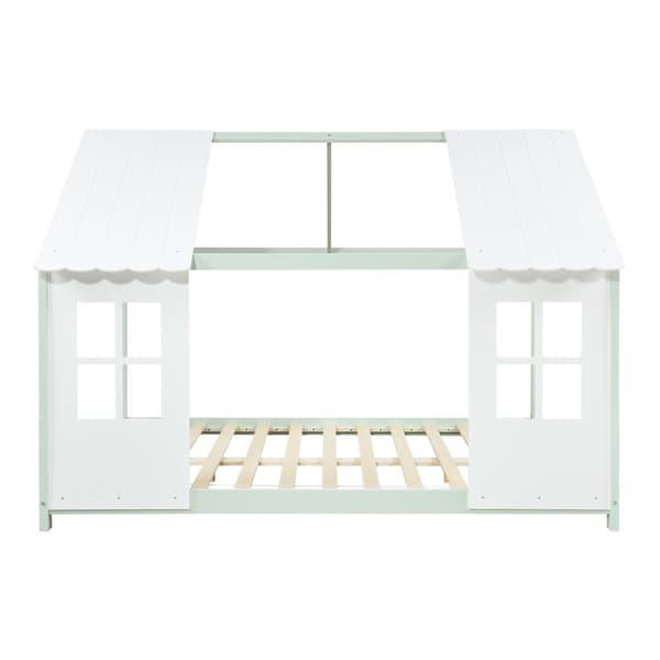 Juniorsäng Tostedt 200x120 cm furu vit mintfärg [en.casa]