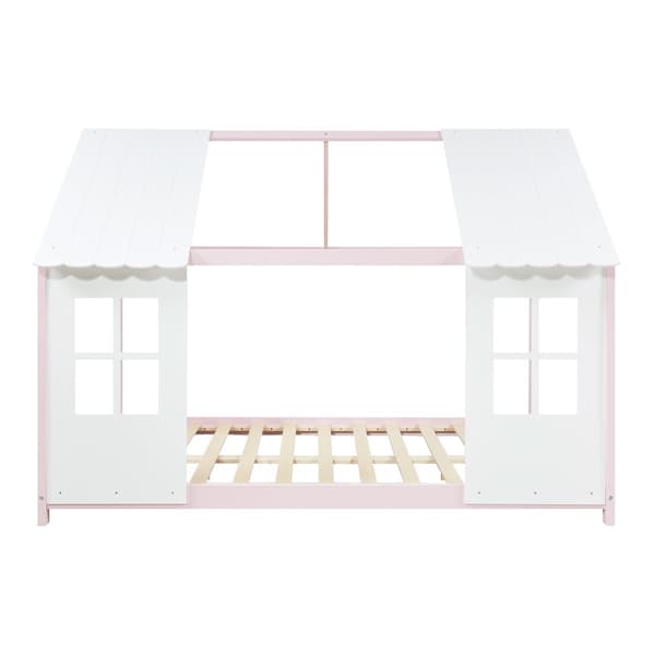 Juniorsäng Tostedt 200x140 cm furu vit rosa [en.casa]
