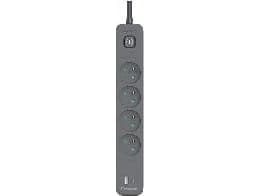 TRACER Power Line+ mobiililaitteille 1,5 m (4 pistorasiaa + 1x USB A+ 1x C-tyyppi, PD20W, 1x USB A+ 1x C-tyyppi,)