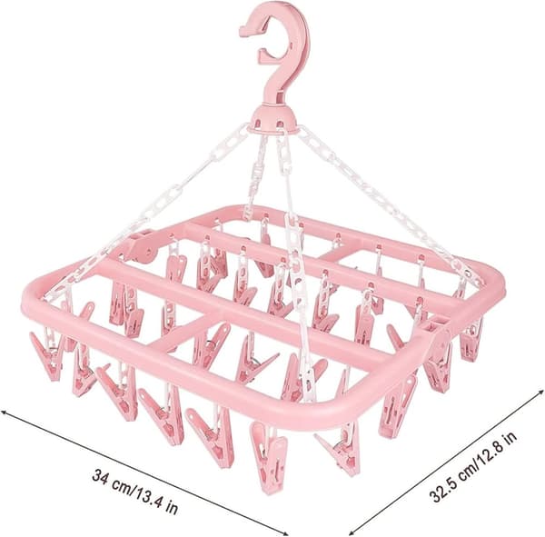 Plast sammenfoldelig tørretumbler - pink