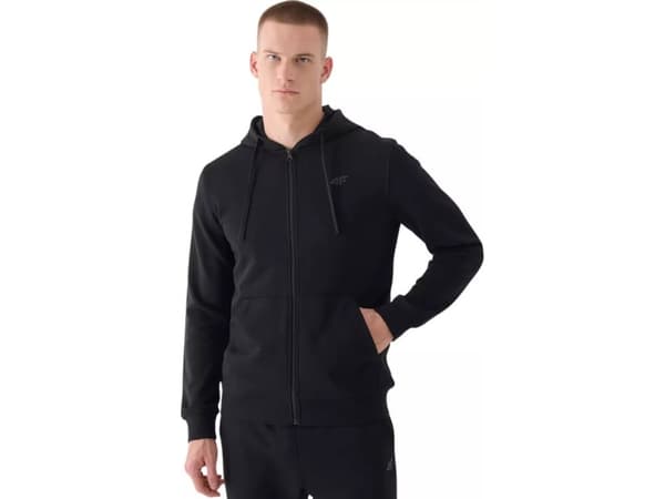 Hettegenser for menn med glidelås 4F bomull 4FWMM00TSWSM1466 20S svart XXL