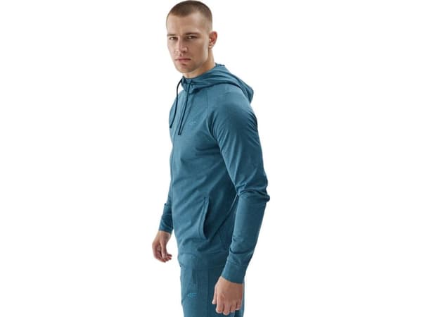 4f Bluza męska 4F M404 morska zieleń melanż 4FWAW24TFSWM404 46M L