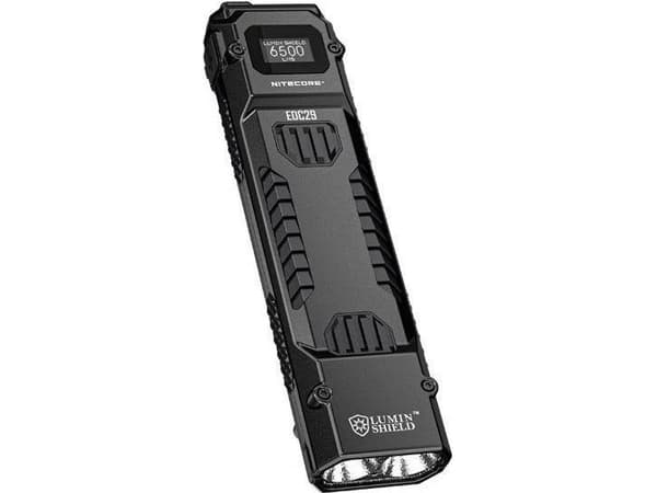 Nitecore EDC29, Hand flashlight, Black, Stainless steel, Buttons, IP54, 2 lamp(s)