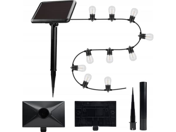 Telforceone Forever Light LED solgarlander SUNARI FLS-60 7,5m 10 pærer IP44