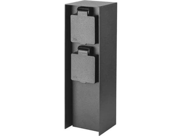 V-TAC Hagestolpe V-TAC 2 Stikkontakter 2x16A 23cm 3600W IP54 Grafitt VT-1196 3 års garanti