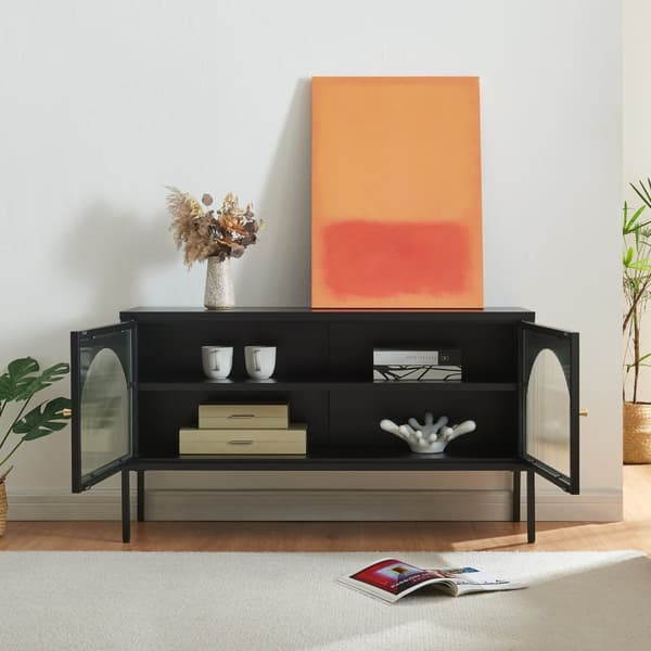 Tv-bänk Karlskrona 115x35x64 cm stål [en.casa]