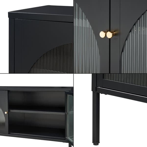 Tv-bänk Karlskrona 115x35x64 cm stål [en.casa]