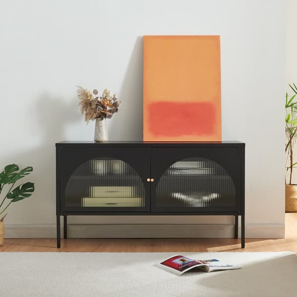 Tv-bänk Karlskrona 115x35x64 cm stål [en.casa]