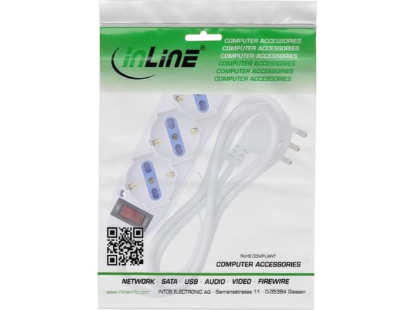 InLine 16431Z, 1,5 m, inomhus, Typ F, Typ L, Vinklad, 1 mm ²