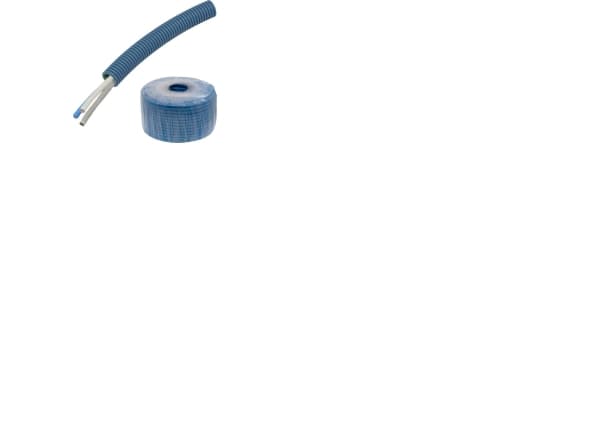Flexrör halogenfritt 20 mm 750N, 2 x UTP KAT6 datakabel blå + KTV Koaxialkabel 0,8 mm, CPR klass Dca, ring 50 meter. - (50 meter)