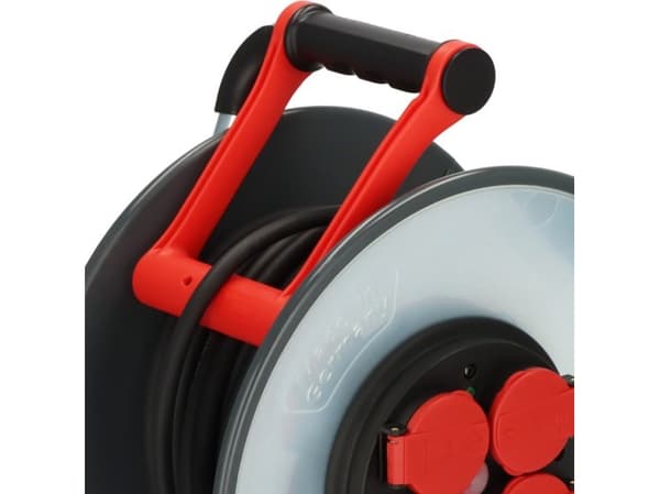 Brennenstuhl 9191400110, Svart, Röd, Plast, 4 AC-utgångar, Typ E/F, Rak, 40 m