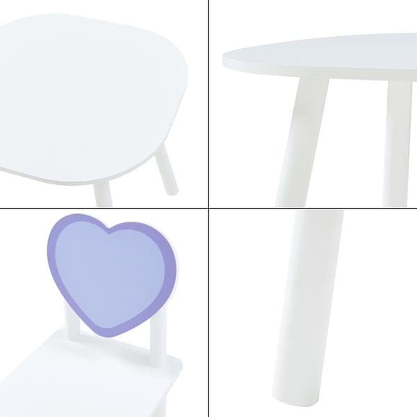 Möbelset Siljan bord och 2 stolar vit lila [en.casa]