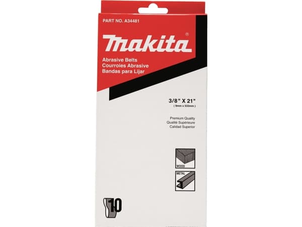 Makita - Slipband - för trä, metall, plast, resin - 10 delar - grus: 120 - 9 mm x 533 mm