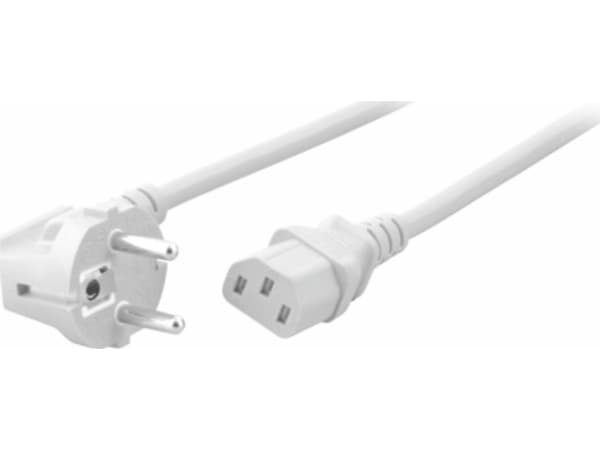 EFB-Elektronik Nätkabel skyddskontakt 90° - C13 180°, vit, 1,8 m, 3 x 0,75 mm² Tillverkare: EFB Elektronik (EK588WS.1,8V2)