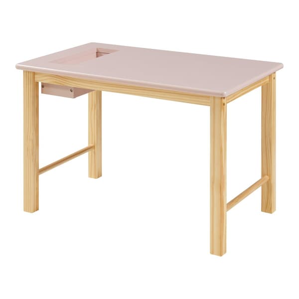 Möbelset Skjåk för barn: bord och stol natur rosa [en.casa]