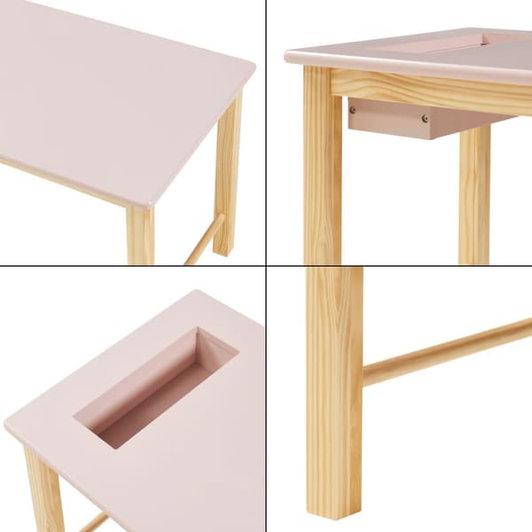 Möbelset Skjåk för barn: bord och stol natur rosa [en.casa]