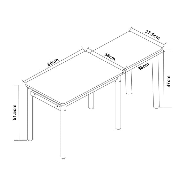 Utdragbart skrivbord Skellefteå för barn 98x38x51,5 cm rosa furu [en.casa]