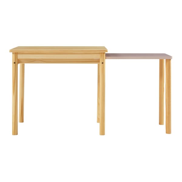 Utdragbart skrivbord Skellefteå för barn 98x38x51,5 cm rosa furu [en.casa]