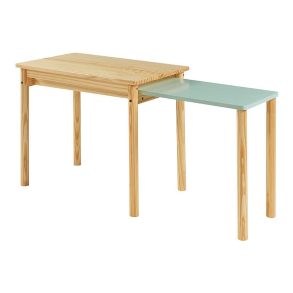 Utdragbart skrivbord Skellefteå för barn 98x38x51,5 cm mintfärg furu [en.casa]