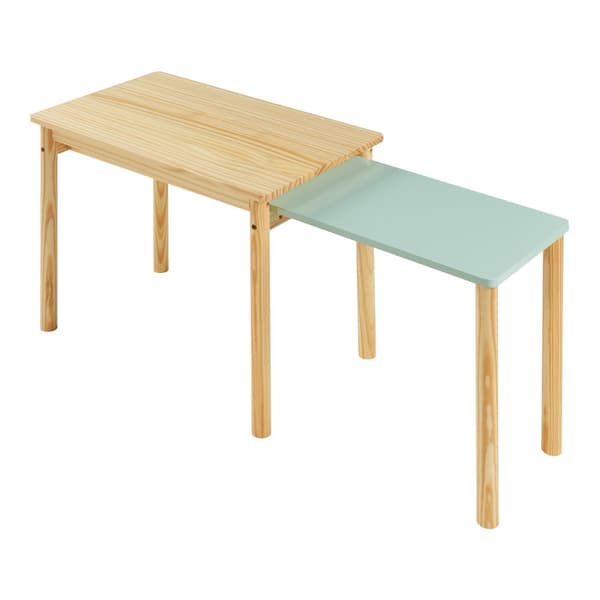 Utdragbart skrivbord Skellefteå för barn 98x38x51,5 cm mintfärg furu [en.casa]