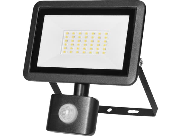 Orno FARO S LED flomlys med PIR 30W, 2400lm, IP44, 4000K, aluminium + glass